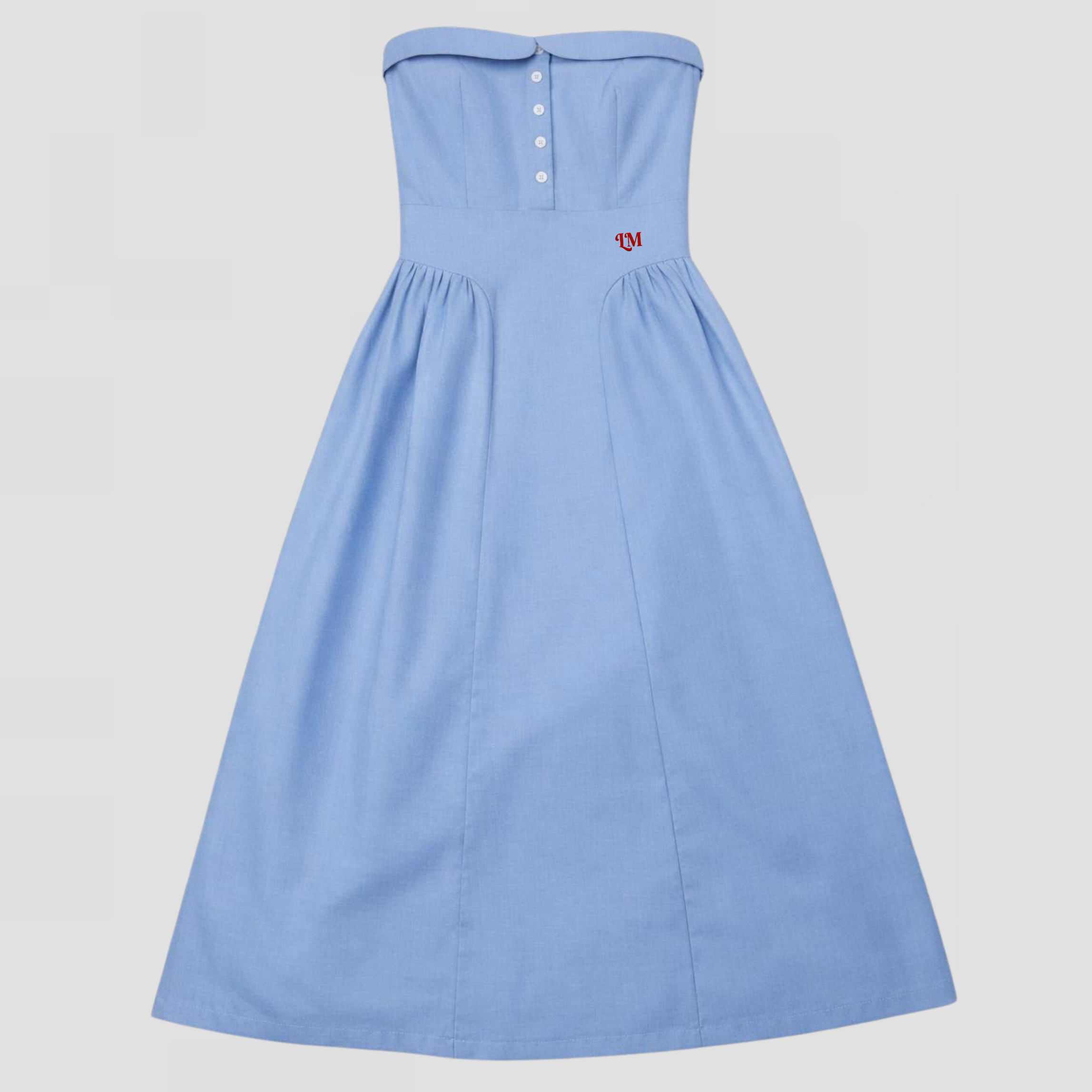 ROBE MARYLINE - BLEUE OXFORD UPCYCLEE