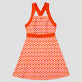 Edition Limitée - ROBE AUDREY MOTIFS VAGUES ROSE ORANGE