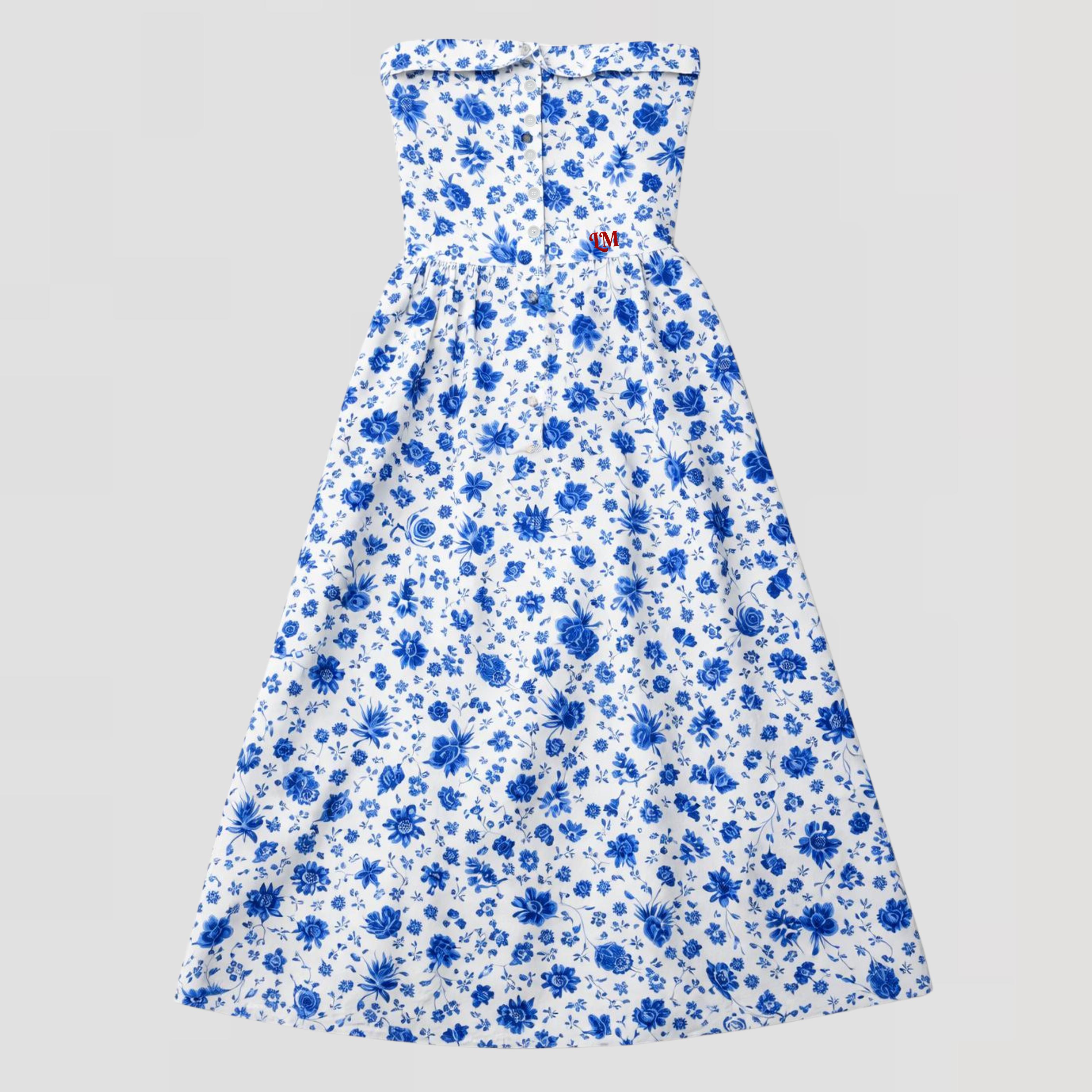 Edition Limitée - ROBE MARYLINE - FLEURS BLEUES