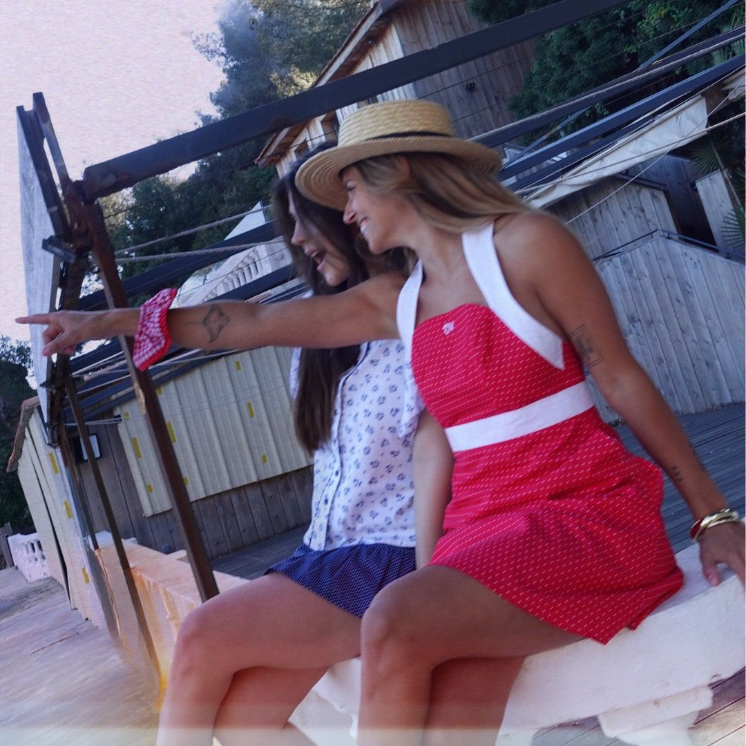 ROBE AUDREY ROUGE A POIS BLANCS