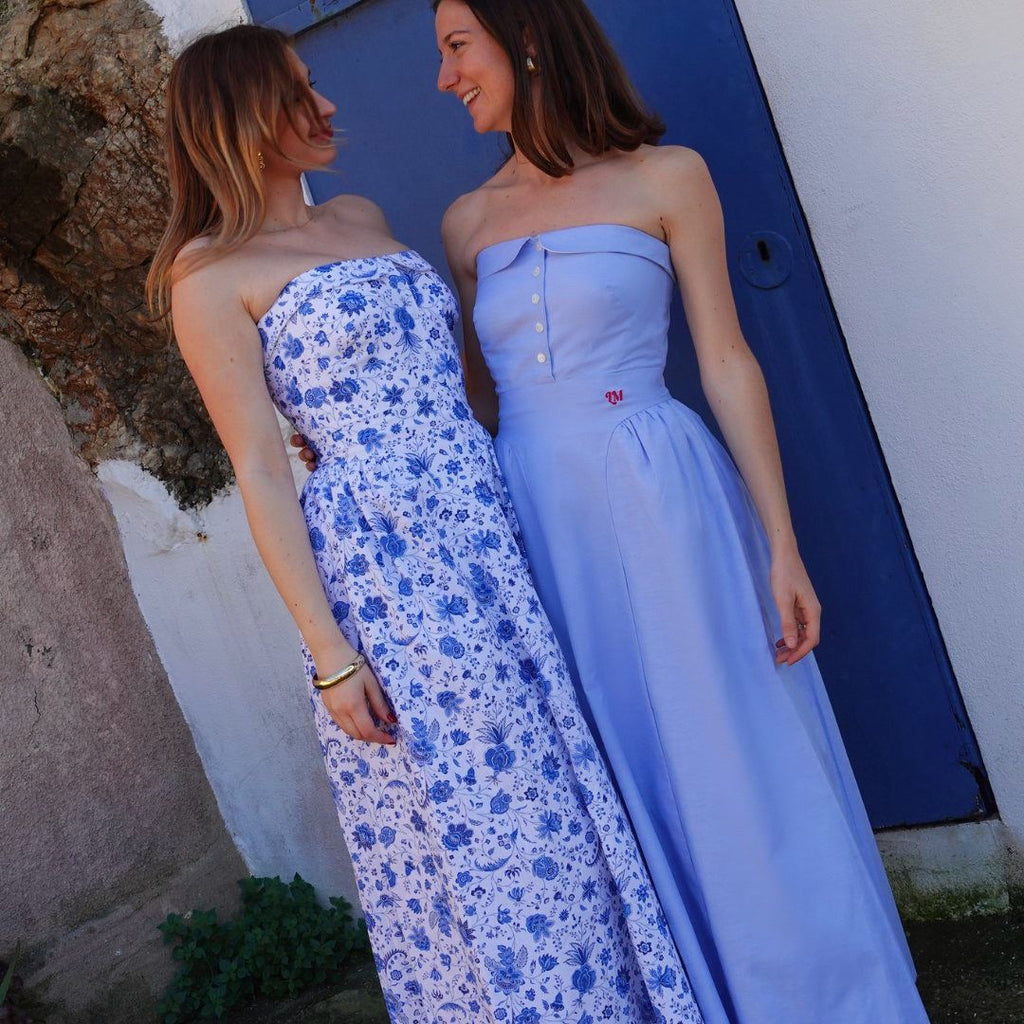 ROBE MARYLINE - BLEUE OXFORD UPCYCLEE